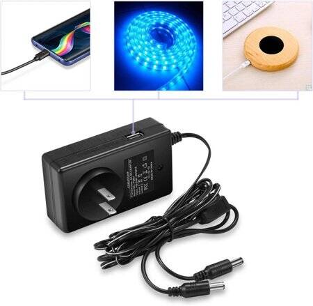 12V 3A 36W US Plug Çift Kablolu Entegre Güç Adaptörü - 3