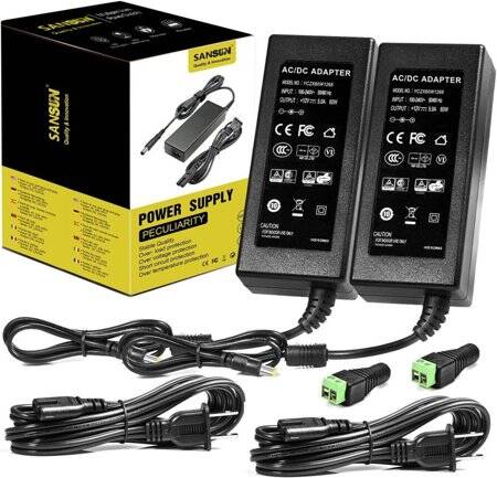 12V 5A 60W ABD Çift Kablolu Entegre Güç Adaptörü - 1