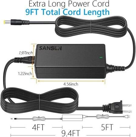 12V 5A 60W ABD Çift Kablolu Entegre Güç Adaptörü - 2
