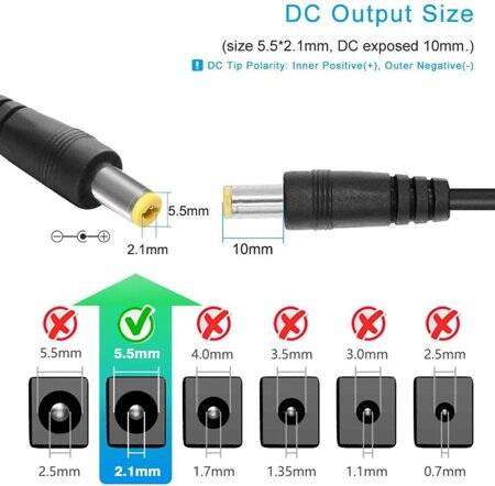 12V 5A 60W ABD Çift Kablolu Entegre Güç Adaptörü - 3