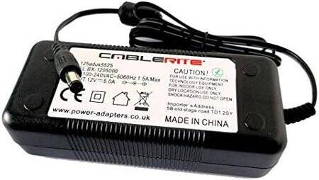12V 5A 60W UK Fişli Çift Kablolu Entegre Güç Adaptörü - 1