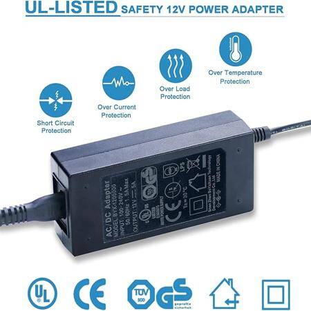 12V 5A Adapter Led Strip Power Supply With 1.2M Cable US 3 Pin Plug - 2