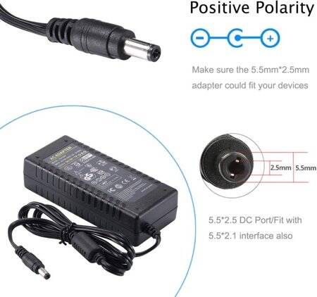 12V 7A 84W AB Çift Kablolu Entegre Güç Adaptörü - 2