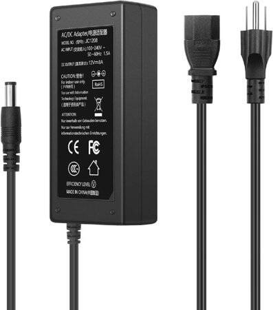 12V 8A 96W EU Fişli Çift Kablolu Entegre Güç Adaptörü - 1
