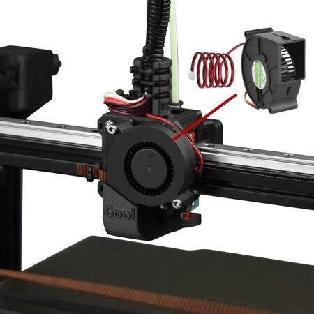 12V DC 0-27A 7530 Yağ İçeren Santrifüj Fan-XH2-54-2P 30cm Kablo Boyutu:75x75x30mm - 5