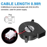 12V DC 0.06A 5015 Çift Bilyalı Santrifüj Fan-XH2-54-2P 30cm Kablo Boyutu:50x50x15mm - 3