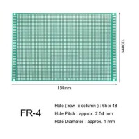 12x8cm Universal PCB Prototype Board Single-Sided 2.54mm Hole Pitch - 3