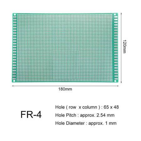 12x8cm Universal PCB Prototype Board Single-Sided 2.54mm Hole Pitch - 3