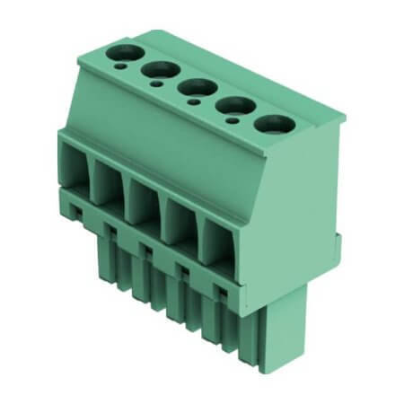 14310315401000 TERM.BLK.3.81mm 3P FREE V/T FEMALE GREEN - 1