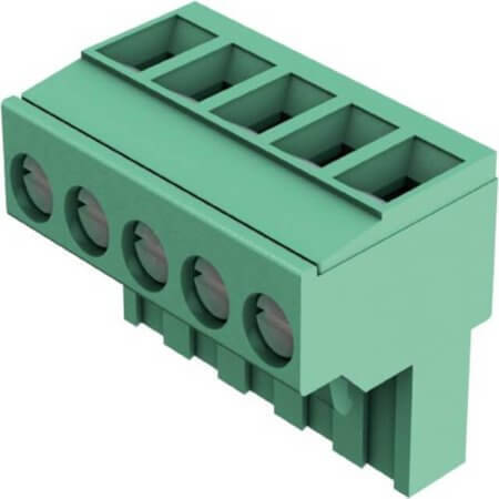 14310516402000 TERM.BLK.5.00mm 5P FREE R/A FEMALE GREEN - 1