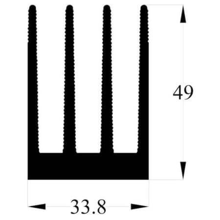 1551AS80 AL.SOĞUTUCU ALÜMİNYUM SOĞUTUCU H=49MM G=33.8MM L=80MM - 1