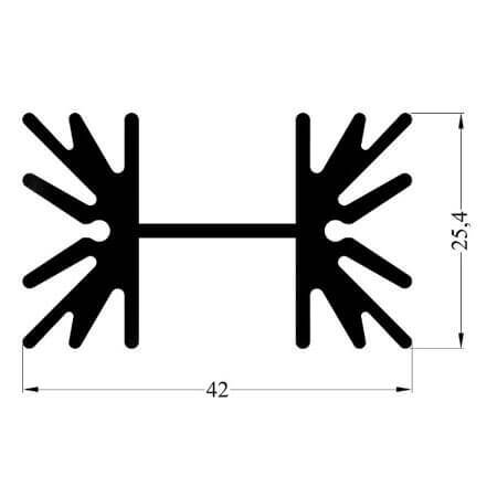 155AS30 AL.SOĞUTUCU ALÜMİNYUM SOĞUTUCU H=25.4MM G=42MM L=30MM - 1