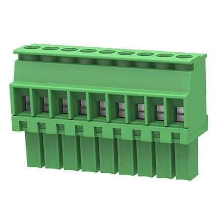 15EDGKB-3.81-09P-14-100A TERM.BLK.3.81MM 9P 180C FEMALE GREEN - 1