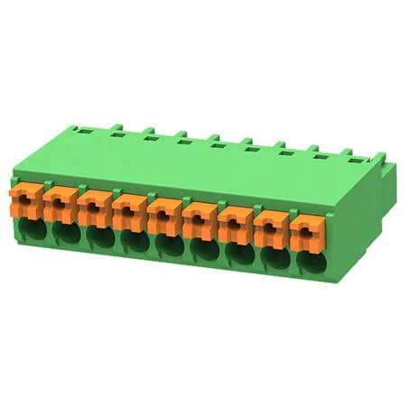 15EDGKN-3.5-09P-14-00SH TERM.BLK.3.50MM 9P FEMALE GREEN PUSH - 1