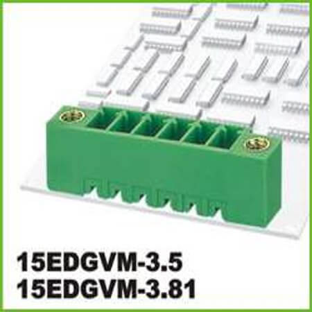 15EDGVM-3.5-06P-14-00AH TERM.BLK.3.50MM 6P MALE 180C GREEN SCREW MOUNT - 1