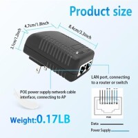 15V 1A 100M PoE Enjektör US Fişli - Gümüş Ağ Bağlantı Noktası - 2