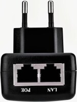 15V 1A 100M PoE Injector EU Plug - Silver Network Port - 3