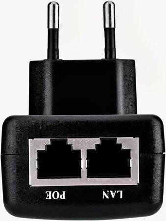 15V 1A 100M PoE Injector EU Plug - Silver Network Port - 3
