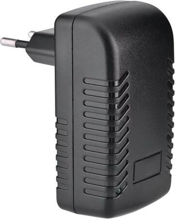 15V 1A 100M PoE Injector EU Plug - Silver Network Port - 4