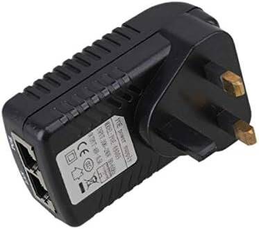15V 1A 100M PoE Injector UK Plug - Silver Network Port - 1