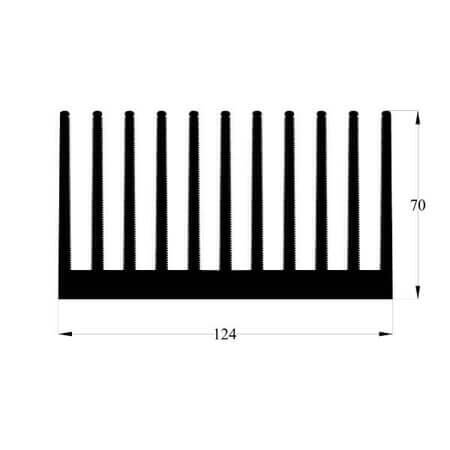 167AS550 AL.SOĞUTUCU ALÜMİNYUM SOĞUTUCU H=70MM G=124MM L=500MM - 1