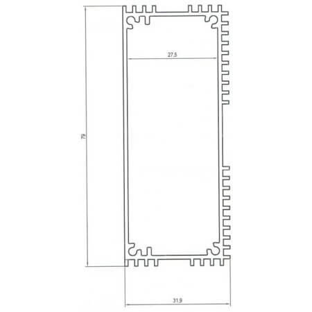1718KT250 AL.SOĞUTUCU ALÜMİNYUM SOĞUTUCU H=79MM G=31.9MM L=250MM - 1