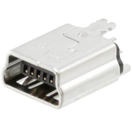 1734753-1 CONNECTOR USB MINI B RECPT 180C - 1