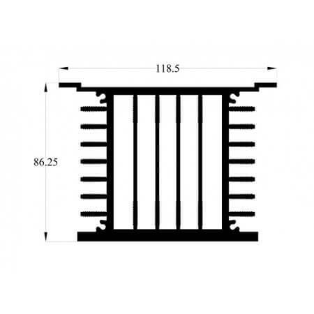 1751AS1000 AL.SOĞUTUCU ALÜMİNYUM SOĞUTUCU H=86.25MM G=118.5MM L=1000MM - 1