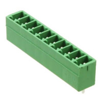 1803507 TERM.BLK.3.81MM 10P 180C MALE GREEN PANEL MOUNT - 1