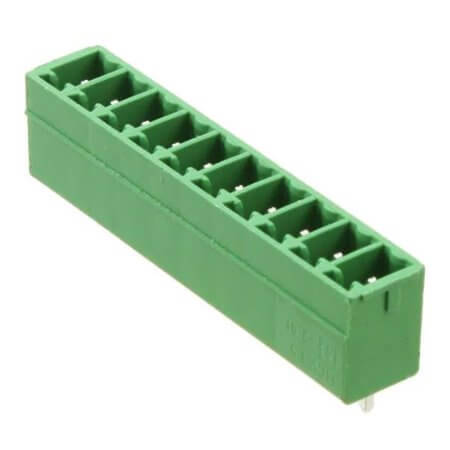 1803507 TERM.BLK.3.81MM 10P 180C MALE GREEN PANEL MOUNT - 1
