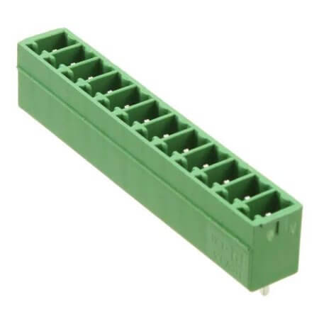 1803523 TERM.BLK.3.81MM 12P 180C MALE GREEN PANEL MOUNT - 1