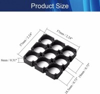 18.5mm Delik Çaplı 3x3 9'lu 18650 Pil Tutucu - 3