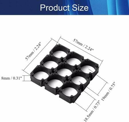 18.5mm Delik Çaplı 3x3 9'lu 18650 Pil Tutucu - 3