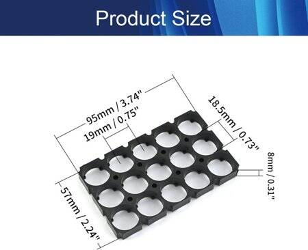 18.5mm Delik Çaplı 3x5 15'li 18650 Pil Tutucu - 3