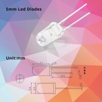 18mm Leg 257 Rectangular LED White Use 3V 20mA - 3