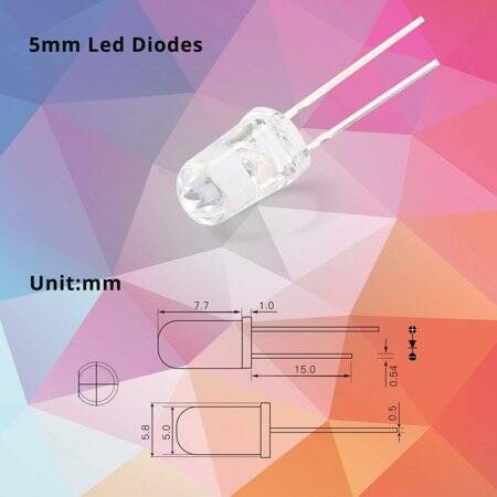 18mm Leg 257 Rectangular LED White Use 3V 20mA - 3