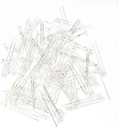 18mm Leg 2mm Pacifier LED White Use 3V 20mA - 5