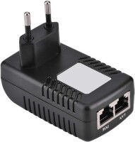 18V 1A 100M PoE Injector EU Plug - Silver Network Port - 4