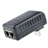 18V 1A 100M PoE Injector US Plug - Silver Network Port - 1