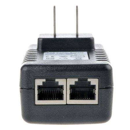 18V 1A 100M PoE Injector US Plug - Silver Network Port - 2
