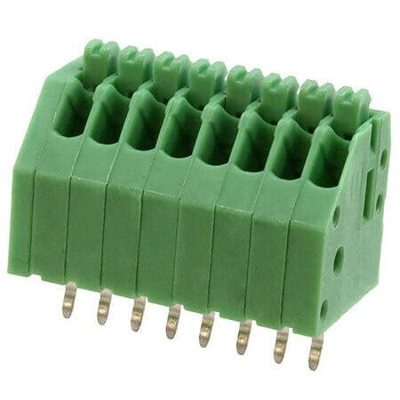 1989803 TERM.BLK.2.50MM 8P 45C MALE GREEN CLOSED - 1