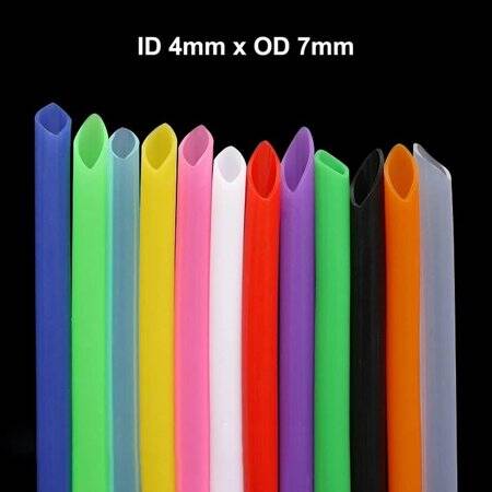 1Meter Green Silicone Tube Flexible Rubber Hose Drink Water Pipe Food Grade Connector ID 4mm X 7mm OD - 3