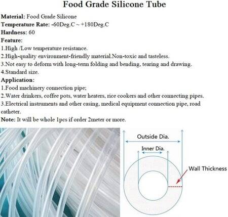 1Meter Red Silicone Tube Flexible Rubber Hose Drink Water Pipe Food Grade Connector ID 4mm X 6mm OD - 2