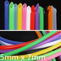 1Meter Red Silicone Tube Flexible Rubber Hose Drink Water Pipe Food Grade Connector ID 5mm X 7mm OD - 6