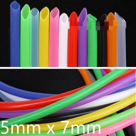 1Meter Red Silicone Tube Flexible Rubber Hose Drink Water Pipe Food Grade Connector ID 5mm X 7mm OD - 6