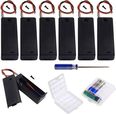 1x AA Battery Holder Box With Switch And Cover - 1