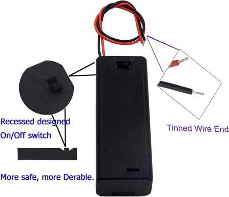 1x AA Battery Holder Box With Switch And Cover - 3