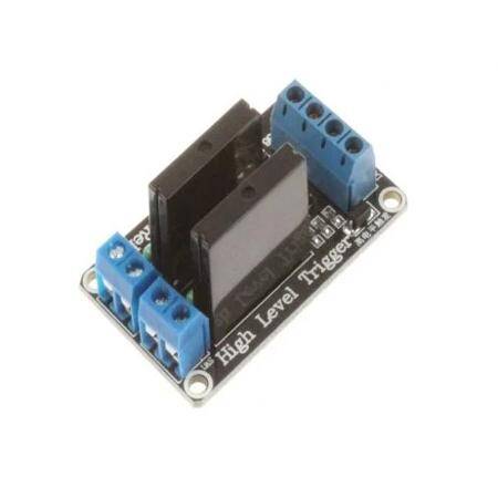 2 Channel 12V Relay Module Solid State High Level SSR DC Control 250V 2A With Resistive Fuse - 2