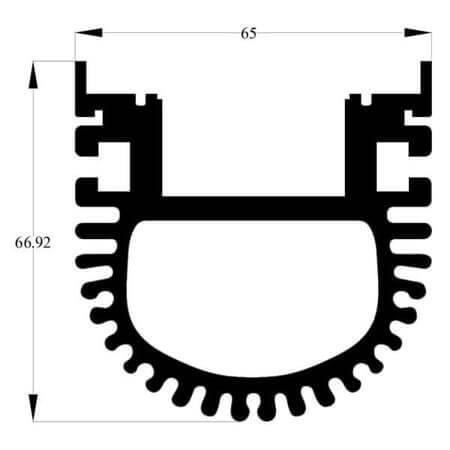 201ASL1000 AL.SOĞUTUCU ALÜMİNYUM SOĞUTUCU H=66.92MM G=65MM L=1000MM - 1