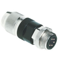 21041161505 CONNECTOR MICRO JACK 5PIN (4 + PE) PLUG, MALE PINS - 1